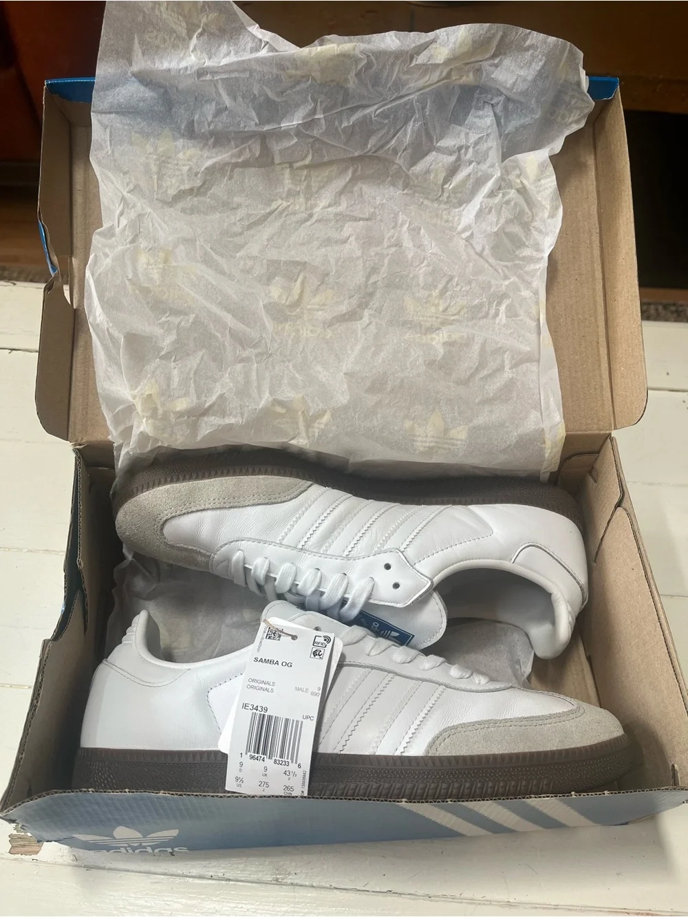 Adidas OG Sambas Double White Gum (BASICALLY NEW)